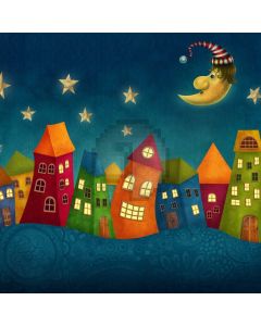 New Moon Building Night Computer Printed Photography Backdrop ABD-645
