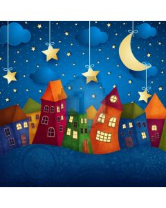 Star Newmoon House Building Computer Printed Photography Backdrop ABD-649