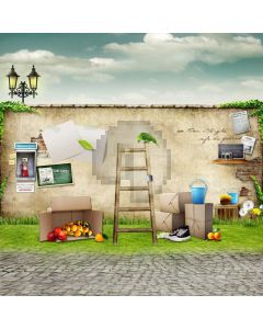Ladder Grass Wall Bird Computer Printed Photography Backdrop ABD-652