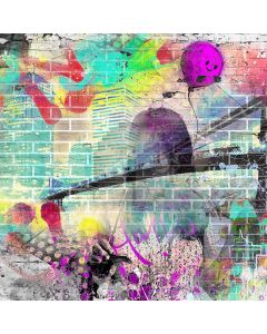 Colors Balloon Graffiti Computer Printed Photography Backdrop ABD-655