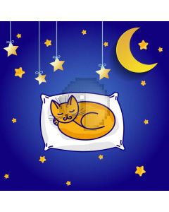 Sleepy Animal New Moon Stars Computer Printed Photography Backdrop ABD-662