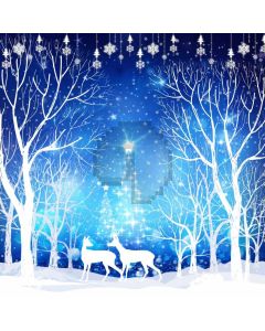 Snow Tree Deer Computer Printed Photography Backdrop ABD-670