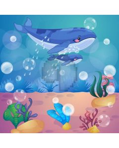 Seaweeds Animal Ocean Computer Printed Photography Backdrop ABD-673
