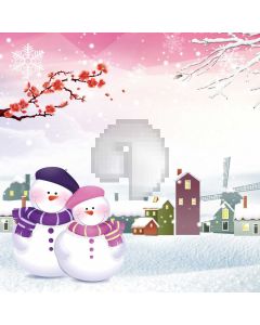 Plum Blossom Snowmen Computer Printed Photography Backdrop ABD-675