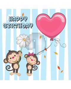 Cartoon Animal Balloon Birthday Computer Printed Photography Backdrop ABD-687