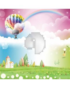 Rainbow Balloon Grassy Land Computer Printed Photography Backdrop ABD-694