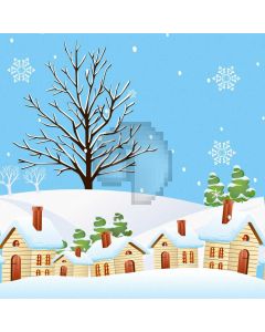 Fir House Snowflake Computer Printed Photography Backdrop ABD-696