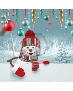 Christmas Ball Snowman Computer Printed Photography Backdrop ABD-713