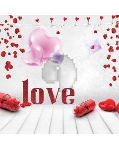 Wedding Love Red Heart Computer Printed Photography Backdrop ABD-724
