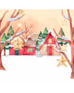 Snow Cabin Branch Computer Printed Photography Backdrop ABD-727