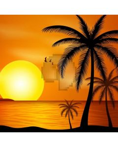 Sunset Palm Tree Sea Computer Printed Photography Backdrop ABD-732