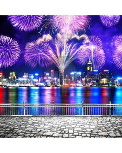 Firework Colors River Computer Printed Photography Backdrop ABD-769