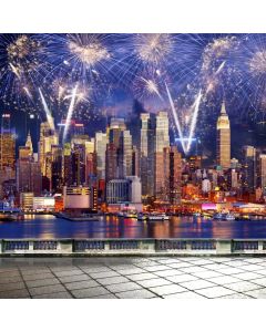 New Year Firework City Computer Printed Photography Backdrop ABD-773