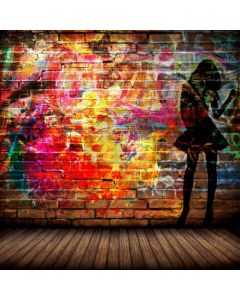 Graffiti Girl Wodden Floor Computer Printed Photography Backdrop ABD-777