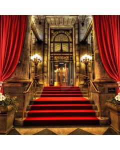 Stairs Light Red Curtain Computer Printed Photography Backdrop ABD-779