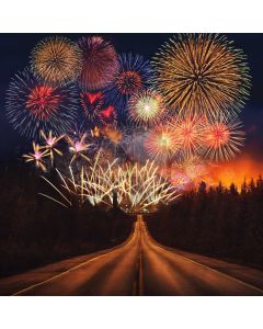 New Year Firework Road Computer Printed Photography Backdrop ABD-795