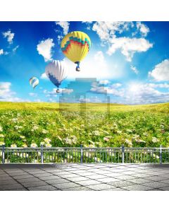 Flower Balloon Rail Floor Computer Printed Photography Backdrop ABD-810