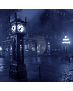 City Clock Street Rain Light Computer Printed Photography Backdrop ABD-854
