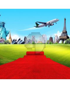 Red Carpet Grass Plane Computer Printed Photography Backdrop ABD-864