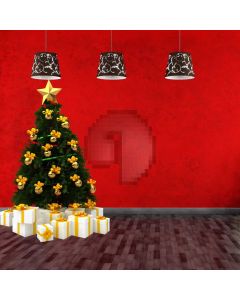 Christmas Tree Holly Computer Printed Photography Backdrop ABD-869