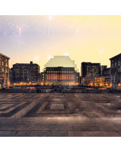 Building Fireworks Stone Floor Computer Printed Photography Backdrop ABD-879