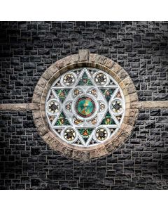 Brick Wall Circle Graphic Computer Printed Photography Backdrop ABD-887