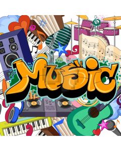 Lyrics Music Guitar Computer Printed Photography Backdrop ABD-889