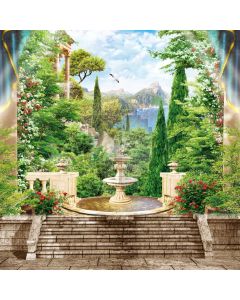 Fountain Tree Computer Printed Photography Backdrop ABD-939
