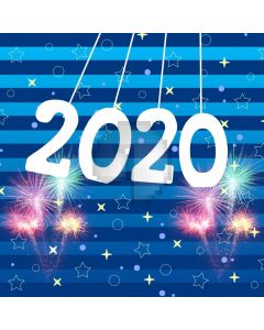 New Year 2020 Blue Stripe Computer Printed Photography Backdrop ABD-960