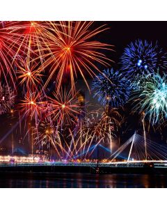 Colorful Fireworks Sea Computer Printed Photography Backdrop ABD-985