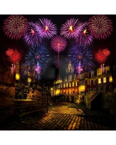 Happy Year Fireworks Computer Printed Photography Backdrop ABD-992