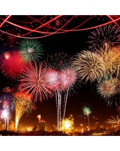 Fireworks Sky City Computer Printed Photography Backdrop ABD-995