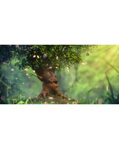 Tree Flower Grass Light Computer Printed Dance Recital Scenic Backdrop ACP-1008