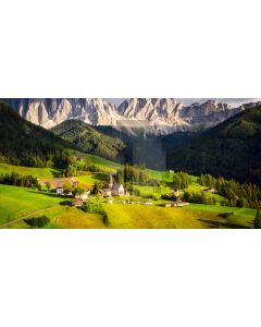 Mountain Grass House Computer Printed Dance Recital Scenic Backdrop ACP-1011