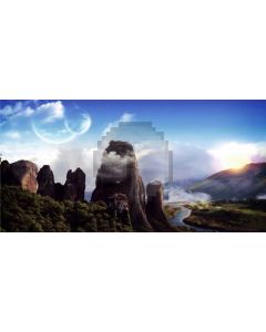 Mountain Cloud Sky Computer Printed Dance Recital Scenic Backdrop ACP-1013