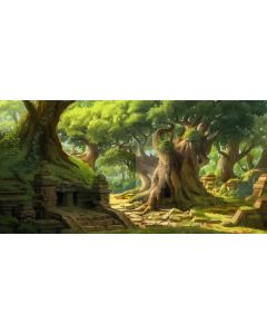 Tree Plant Brick Computer Printed Dance Recital Scenic Backdrop ACP-1017