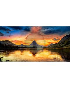 Mountain Water Cloud Sky Computer Printed Dance Recital Scenic Backdrop ACP-1030