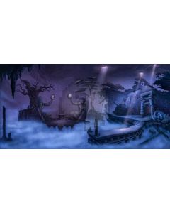 Pillar Fog Tree Computer Printed Dance Recital Scenic Backdrop ACP-1048