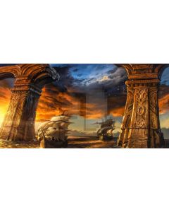 Pillar Sunset Computer Printed Dance Recital Scenic Backdrop ACP-1065