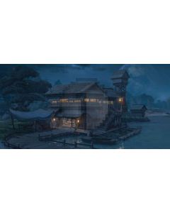 House Light River Road Computer Printed Dance Recital Scenic Backdrop ACP-1067