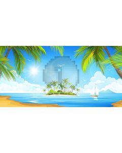 Sea Tree Bird Sky Computer Printed Dance Recital Scenic Backdrop ACP-1103