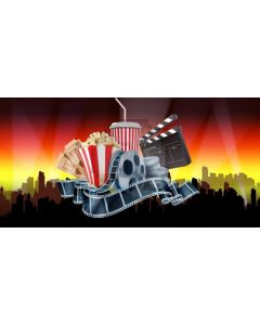 Film Drinks Building Computer Printed Dance Recital Scenic Backdrop ACP-1112