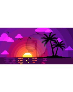 Sunset Clouds Tree Computer Printed Dance Recital Scenic Backdrop ACP-1125