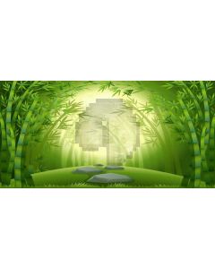 Tree Grass Rock Computer Printed Dance Recital Scenic Backdrop ACP-1166