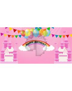 Pink Balloon House Cloud Computer Printed Dance Recital Scenic Backdrop ACP-1171