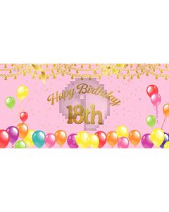 Birthday Pink Computer Printed Dance Recital Scenic Backdrop ACP-1177