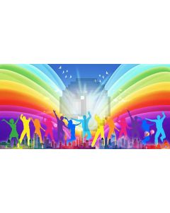 People Colours Computer Printed Dance Recital Scenic Backdrop ACP-1193