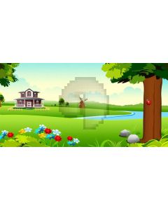 Tree House Creek Computer Printed Dance Recital Scenic Backdrop ACP-1201