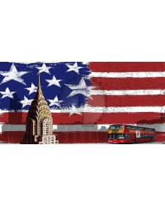tower and flag Computer Printed Dance Recital Scenic Backdrop ACP-123