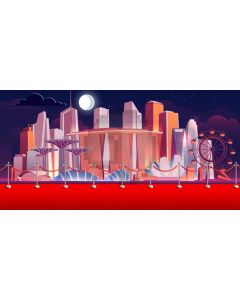 City Moon Computer Printed Dance Recital Scenic Backdrop ACP-1243